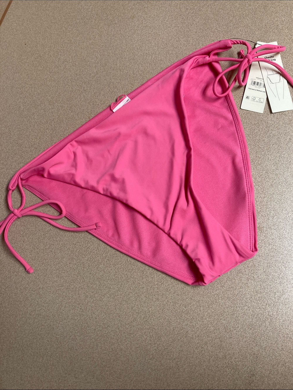 No Boundaries Hot Pink Tie-Side Bikini Bottom